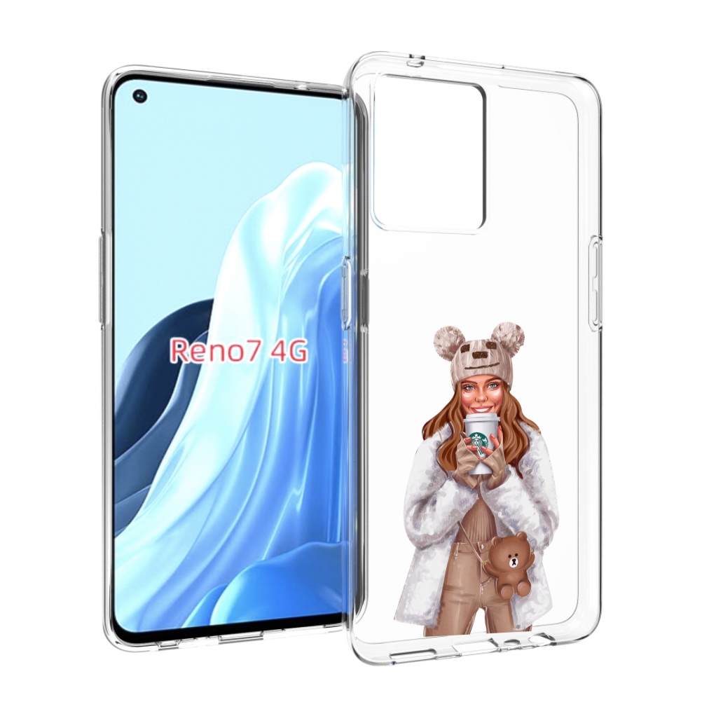 

Чехол MyPads Девушка-с-кофе-старбакс женский для OPPO RENO 7 4G, Прозрачный, Tocco