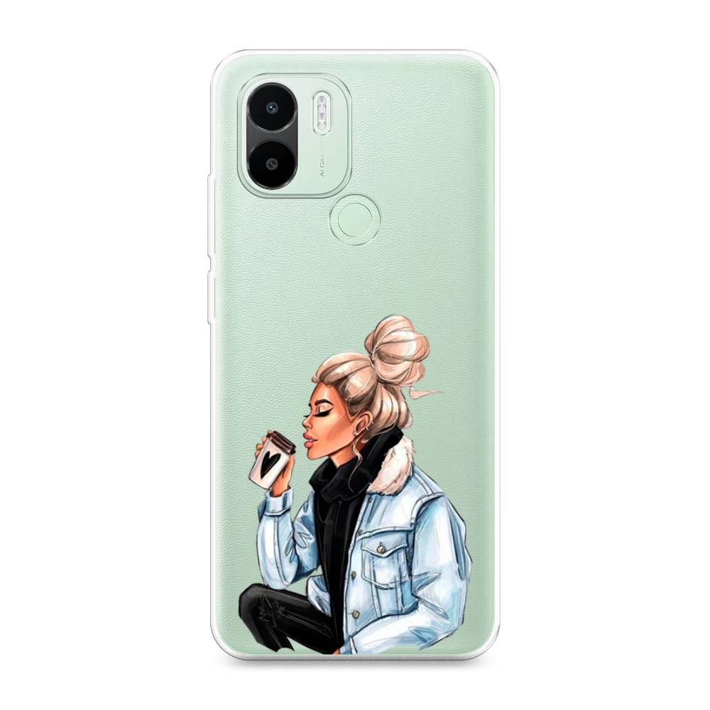 

Чехол Awog на Redmi A1 Plus / Редми A1 Плюс "Cute girl", Коричневый;бежевый
