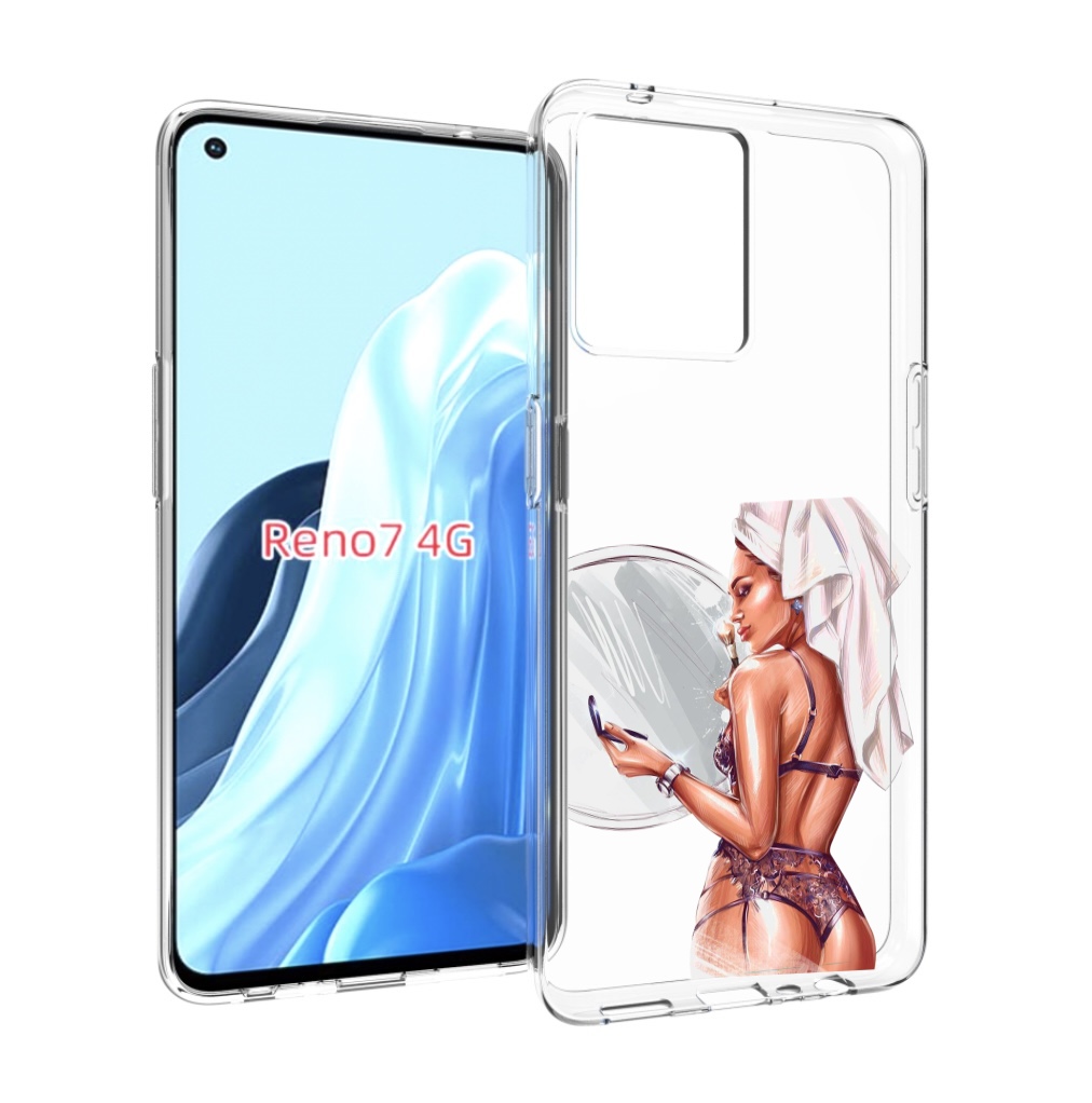 Чехол MyPads Девушка-с-полотенцем женский для OPPO RENO 7 4G