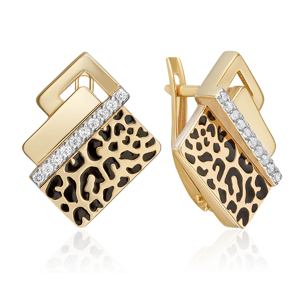 

Серьги из золота PLATINA jewelry 02-5190-00-401-1130, фианит/эмаль, 02-5190-00-401-1130