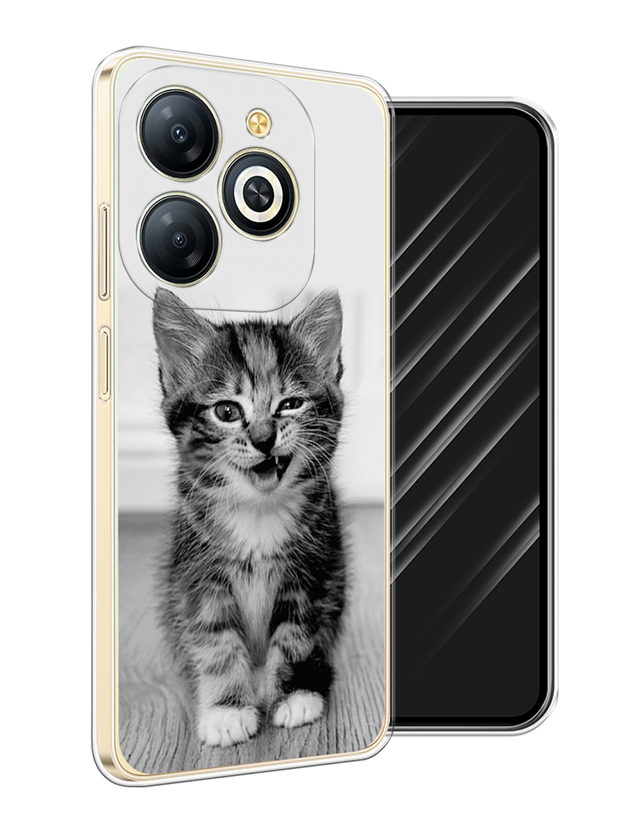 

Чехол Awog на Infinix Smart 8 Plus "Подмигивающий котенок", Черный;серый, 3105550-1