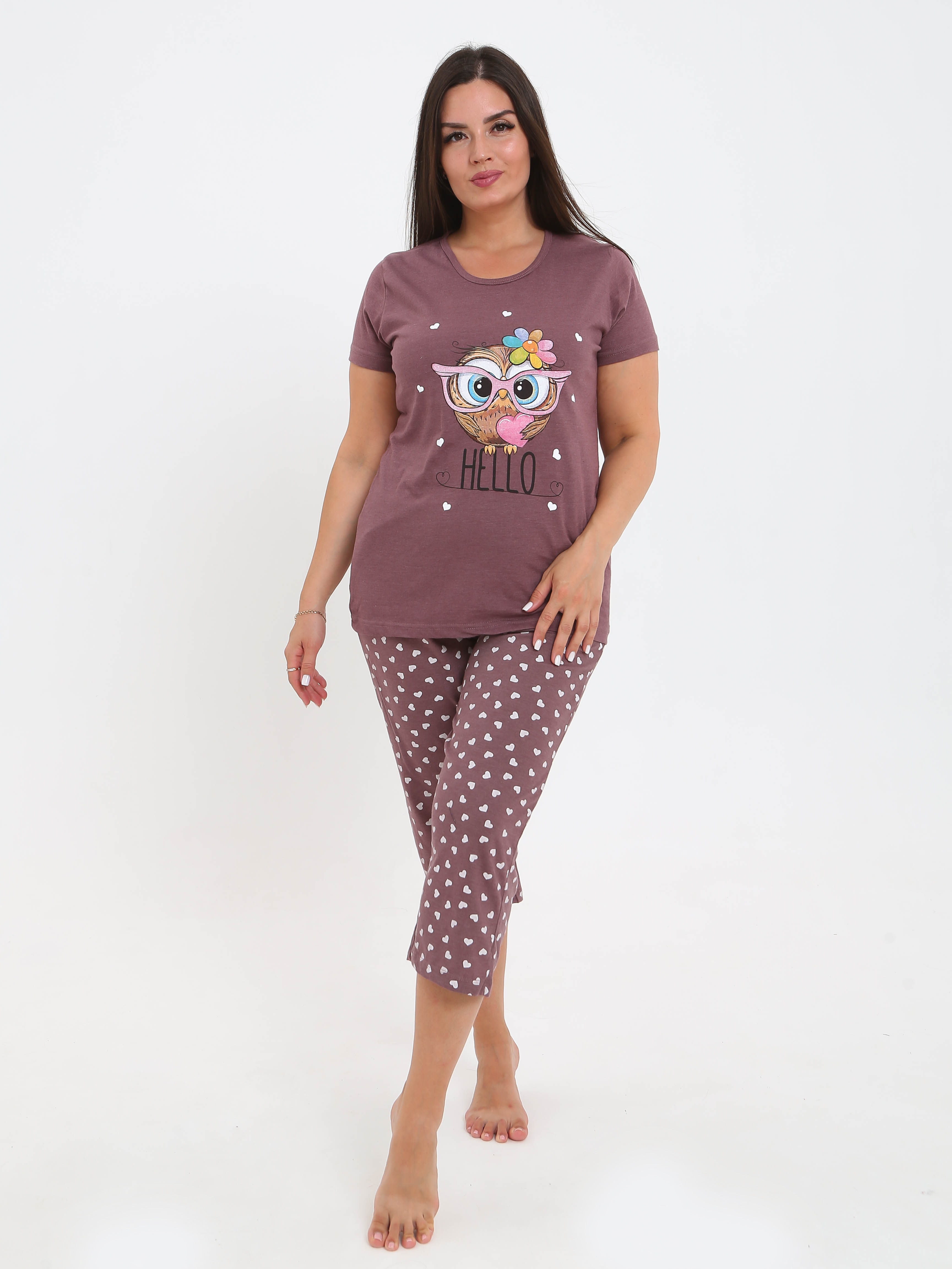 

Пижама женская Soft home П004 бордовая 52 RU, Бордовый, П004