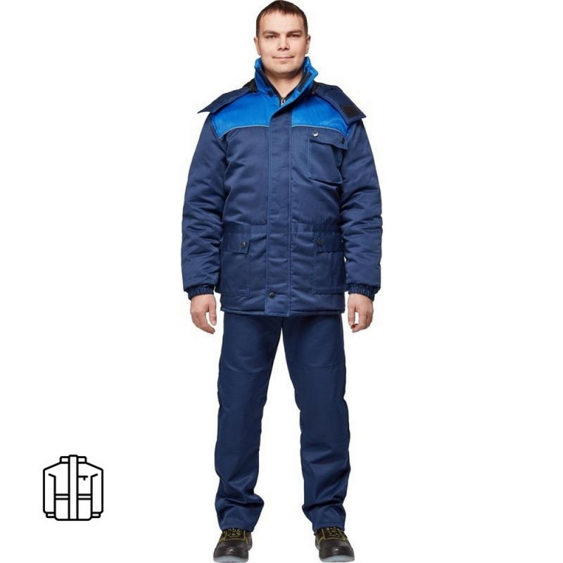 

Куртка рабочая NoBrand 243665-K синий 44-46, 182-188