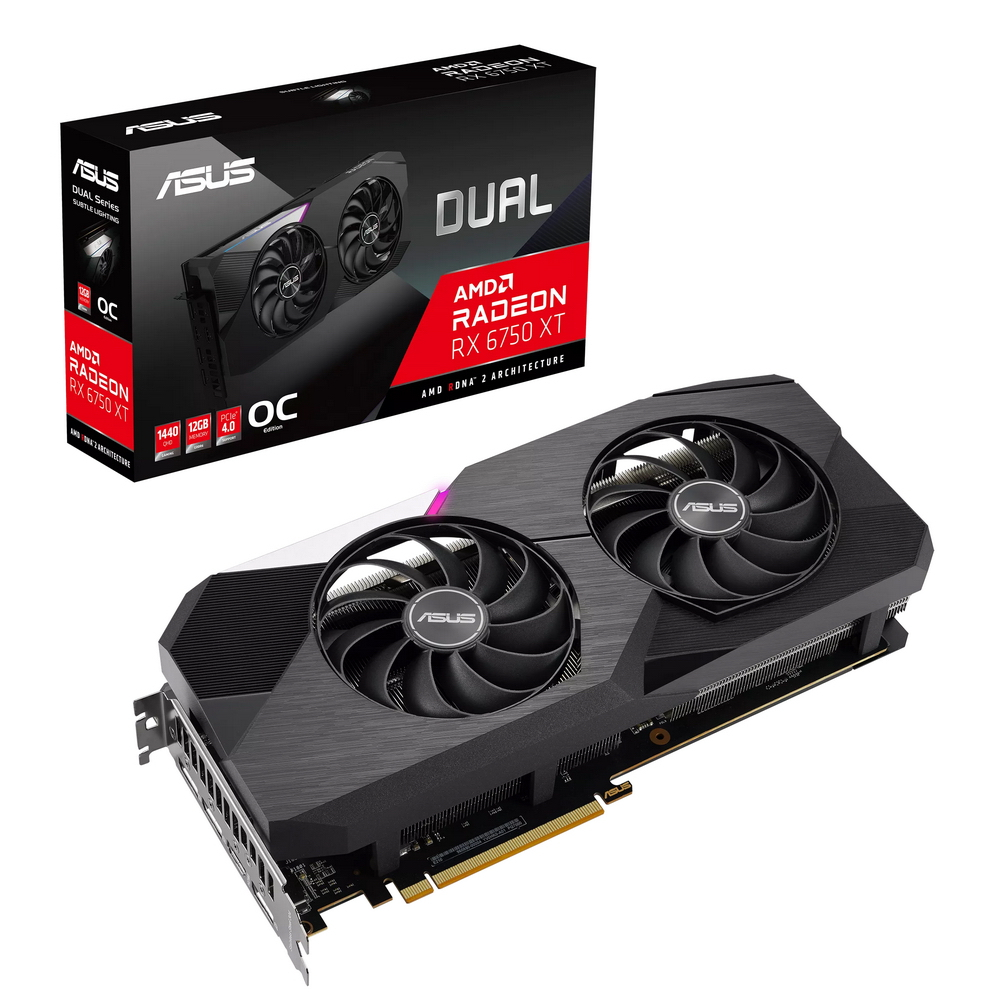 Видеокарта ASUS AMD Radeon RX 6750 XT DUAL (DUAL-RX6750XT-O12G)