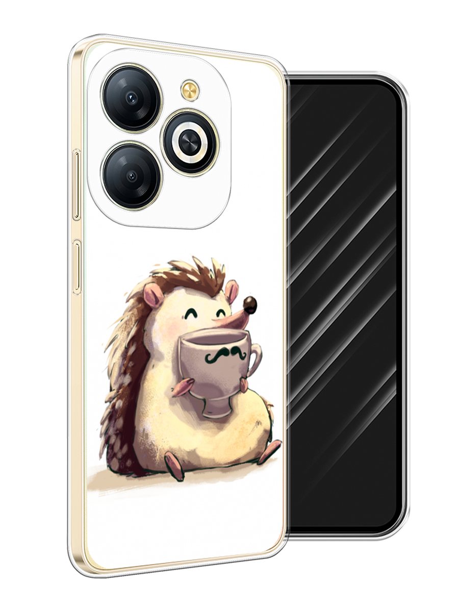 

Чехол Awog на Infinix Smart 8 Plus "Еж кофеман", Белый;коричневый;бежевый, 3105550-1