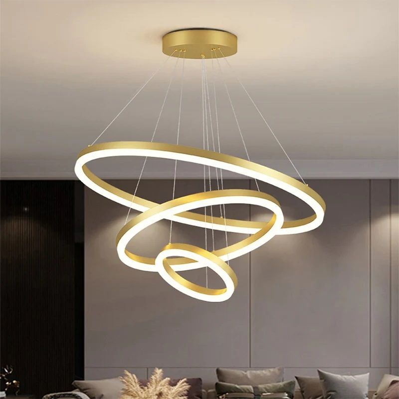 Люстра Shine Light 3 кольца 40x60x80 V bottom brass 48000₽