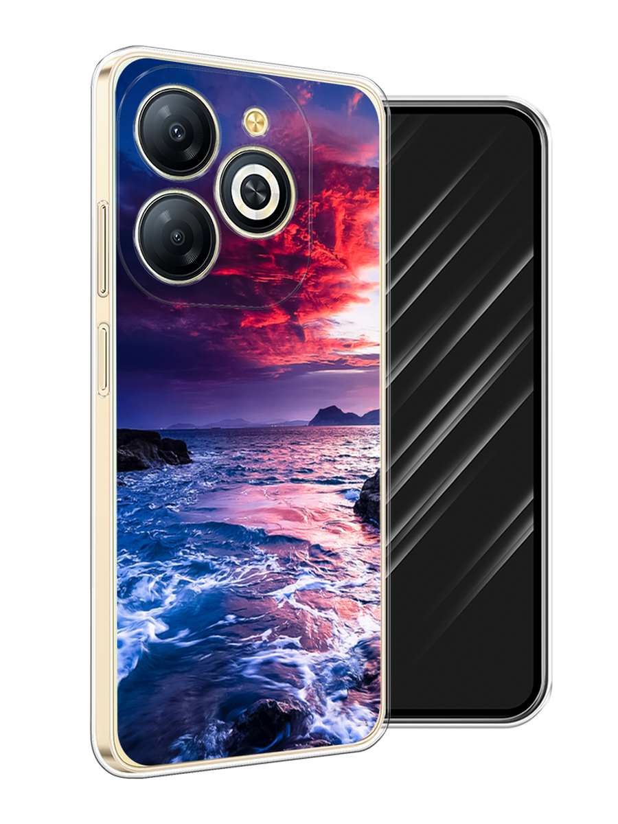 

Чехол Awog на Infinix Smart 8 Plus "Волны 1", Розовый;синий, 3105550-1