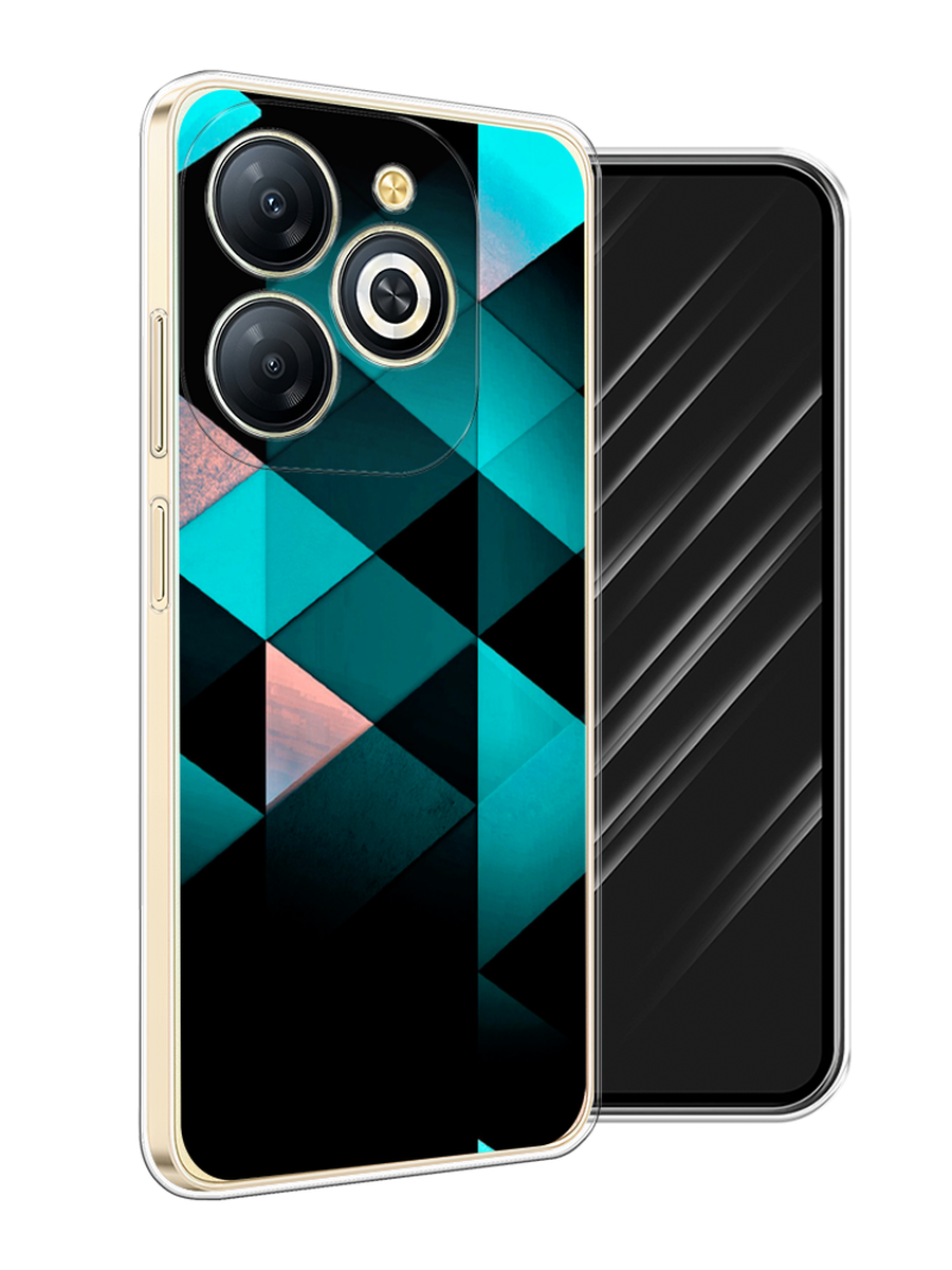 

Чехол Awog на Infinix Smart 8 Plus "Геометрия 16", Бирюзовый;черный, 3105550-1
