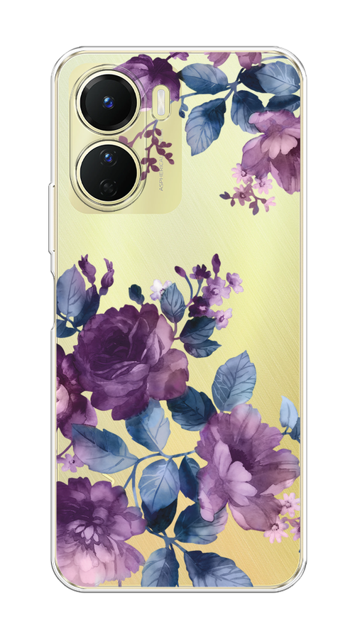 

Чехол на Vivo Y16 "Purple Blossoms", Синий;фиолетовый, 267850-1