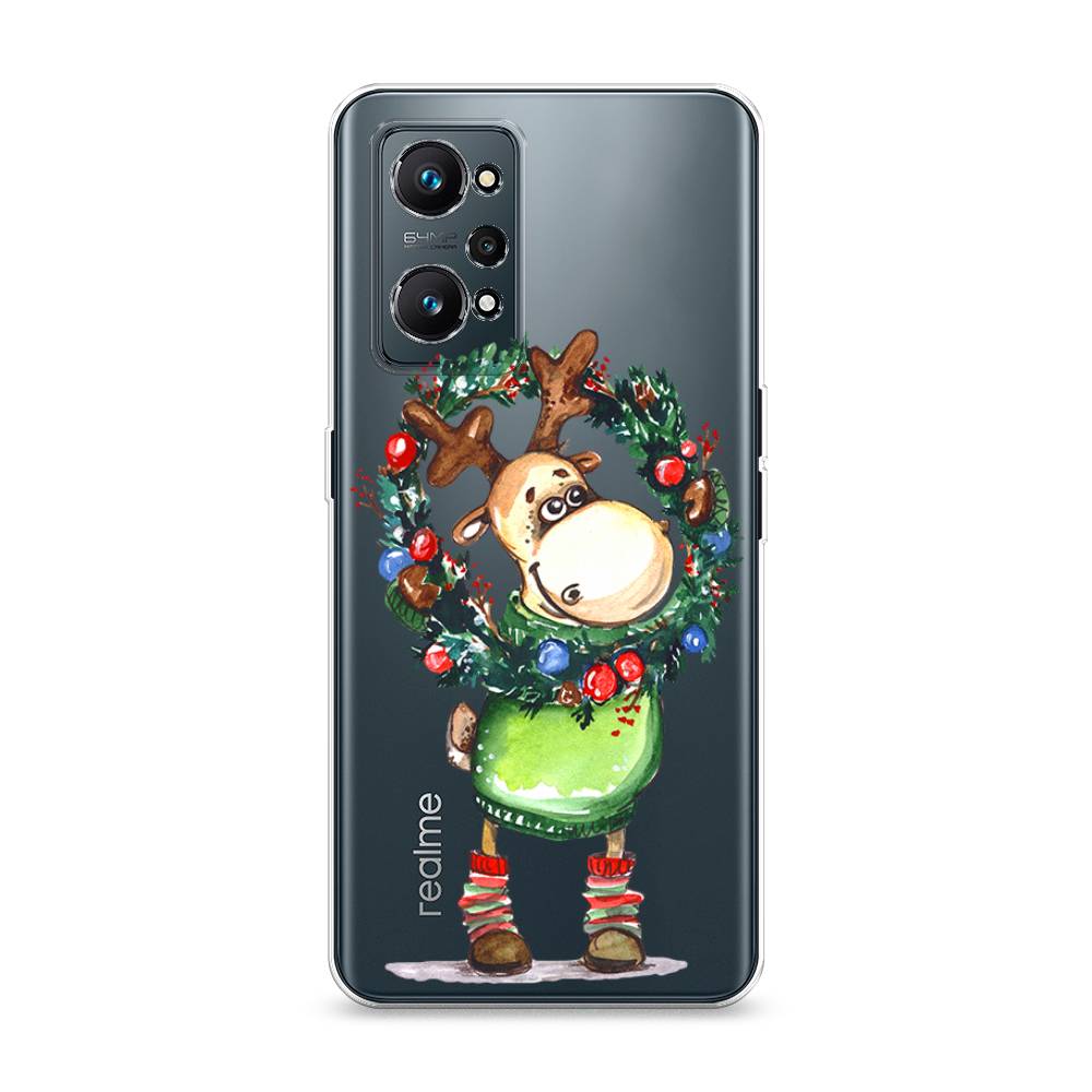 

Чехол на Realme GT Neo 2 "Олень с новогодним венком", 257750-4