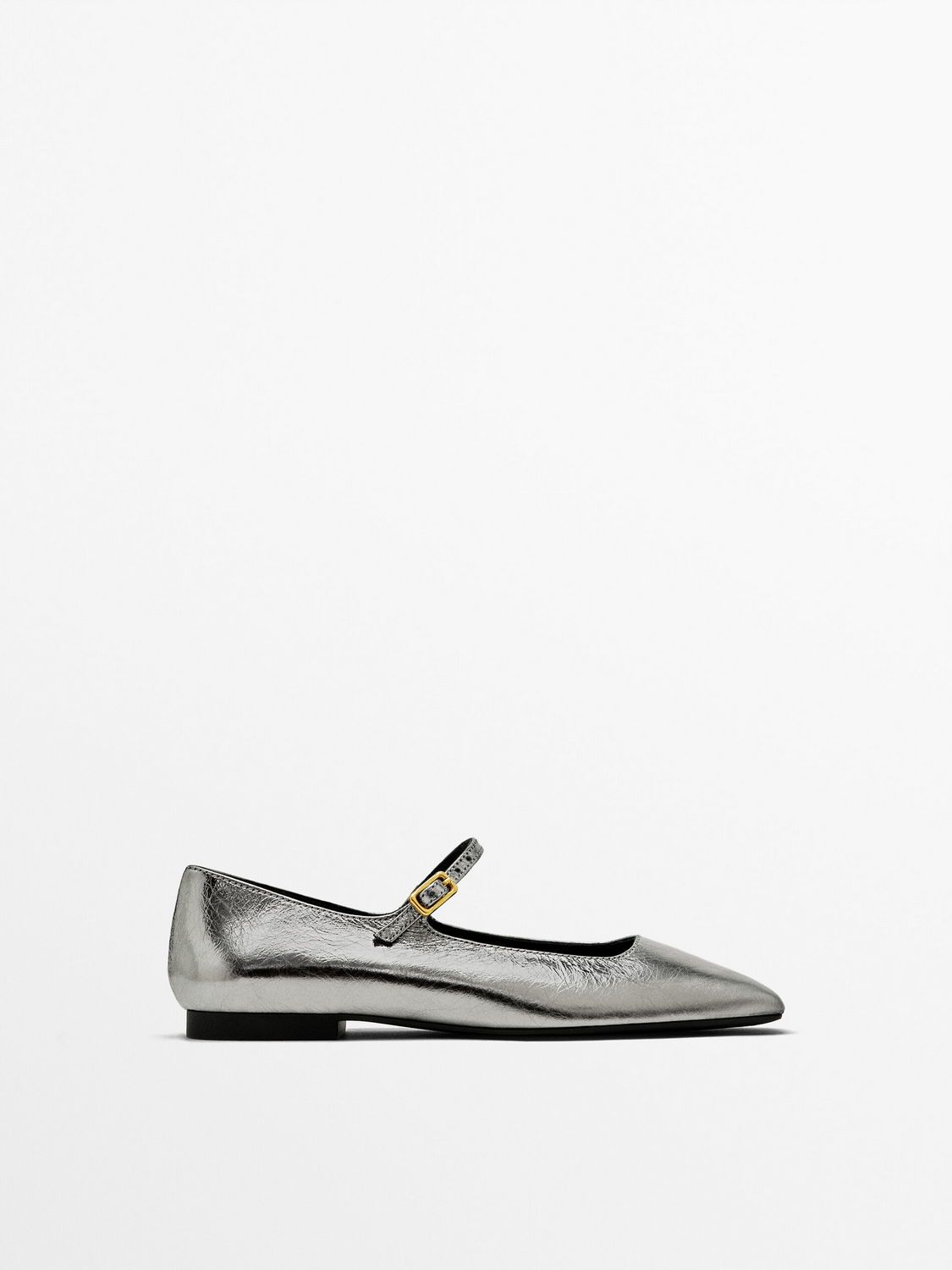 

Балетки женские Massimo Dutti 1526/350 серебристые 39 EU, Серебристый, 1526/350