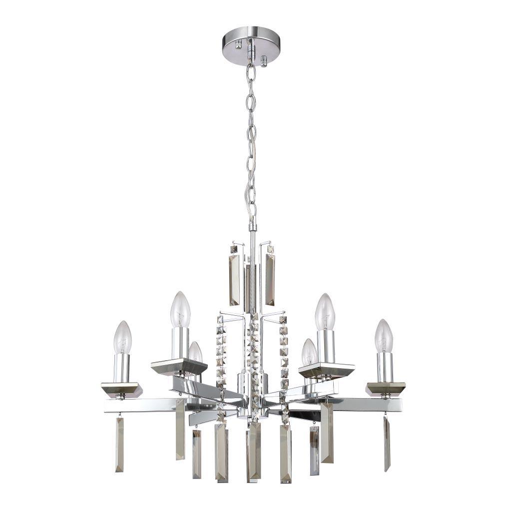 фото Подвесная люстра crystal lux marron sp6 chrome