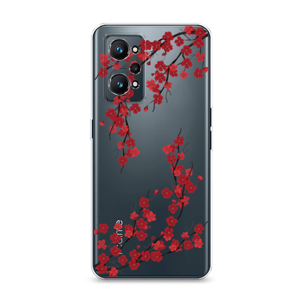 

Чехол на Realme GT Neo 2 "Красная сакура", Красный;черный, 257750-2