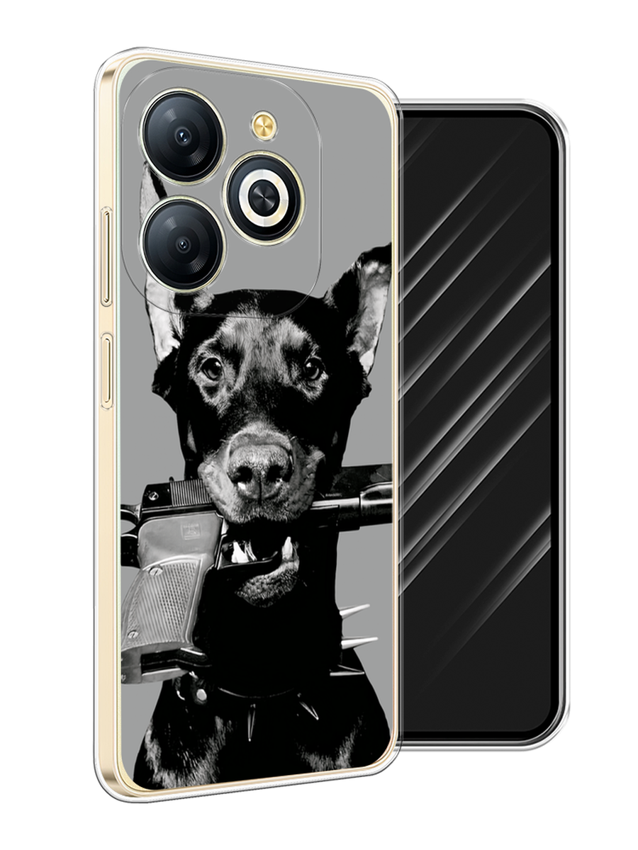

Чехол Awog на Infinix Smart 8 Plus "Доберман", Серый, 3105550-1