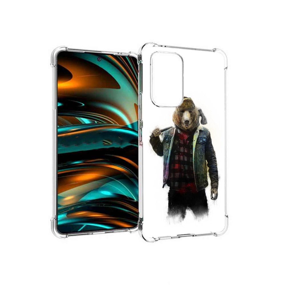

Чехол MyPads Tocco для Samsung Galaxy A53 5G медведь с топором (PT226911.521.469), Прозрачный, Tocco