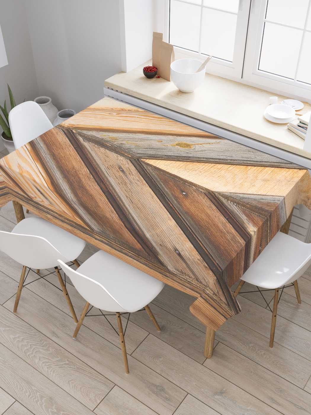 

Скатерть прямоугольная JoyArty "Четкость линий" из оксфорда, 120x145 см, Коричневый, Четкость линий