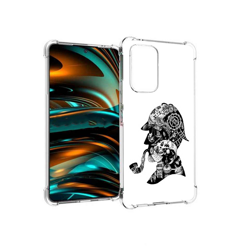 

Чехол MyPads Tocco для Samsung Galaxy A53 5G мужчина с трубкой абстракция, Прозрачный, Tocco