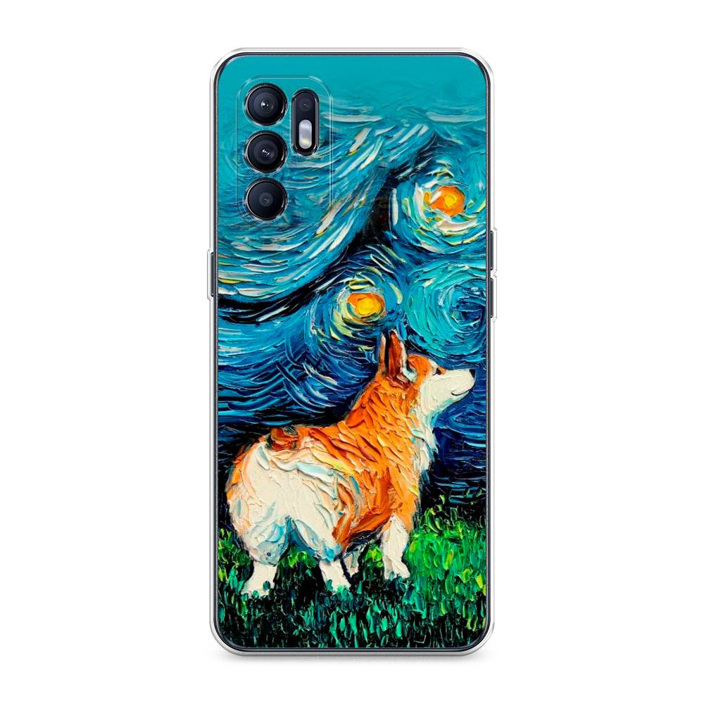 

Чехол для Oppo Reno 6 4G "Корги звёздная ночь", Коричневый;белый;зеленый, 257850-1