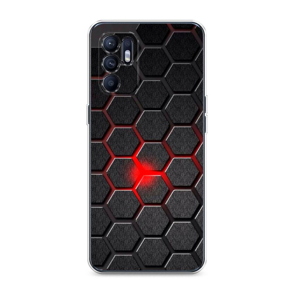 

Чехол для Oppo Reno 6 4G "Соты красные", Красный;черный;серый, 257850-3