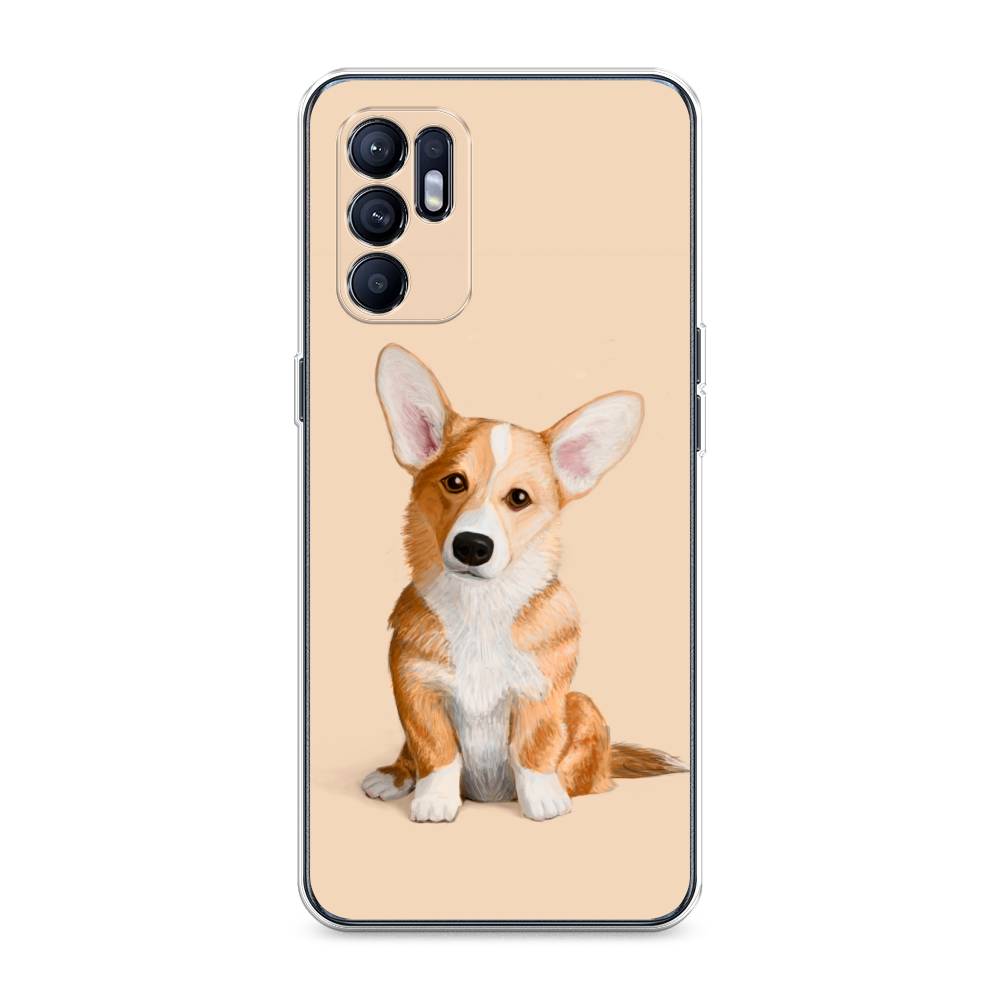 

Чехол для Oppo Reno 6 4G "Грустный Корги", Коричневый;бежевый, 257850-1