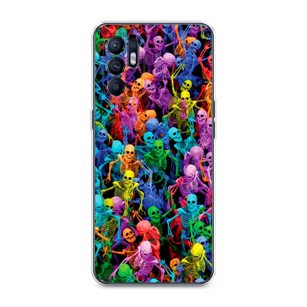 

Чехол для Oppo Reno 6 4G "Вечеринка скелетов", Фиолетовый;желтый;оранжевый, 257850-6