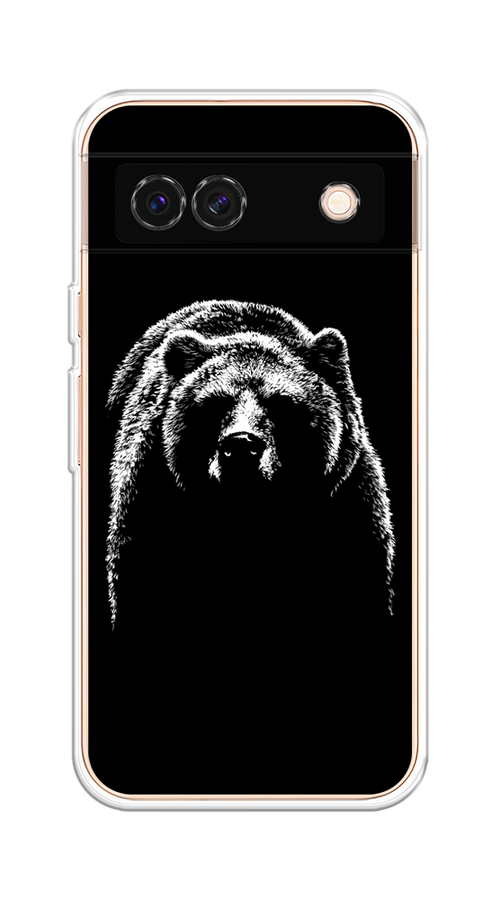 

Чехол на Google Pixel 8A "Медведь в ночи", Белый;черный, 271750-1