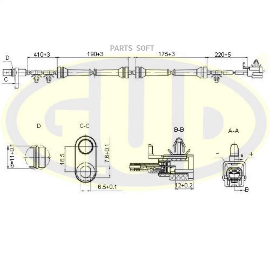 Gud Gabs02424 Датчик Абс G.U.D. GABS02424
