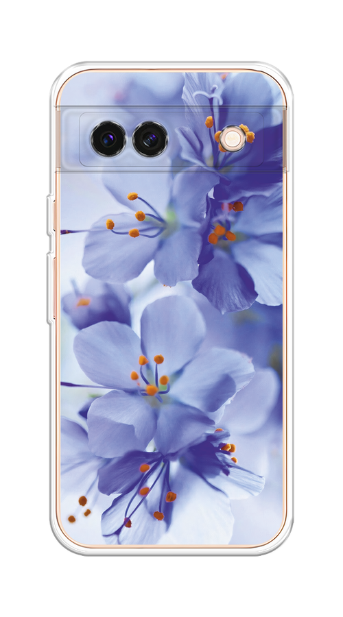 

Чехол на Google Pixel 8A "Фиолетовые цветки", Фиолетовый;синий, 271750-1
