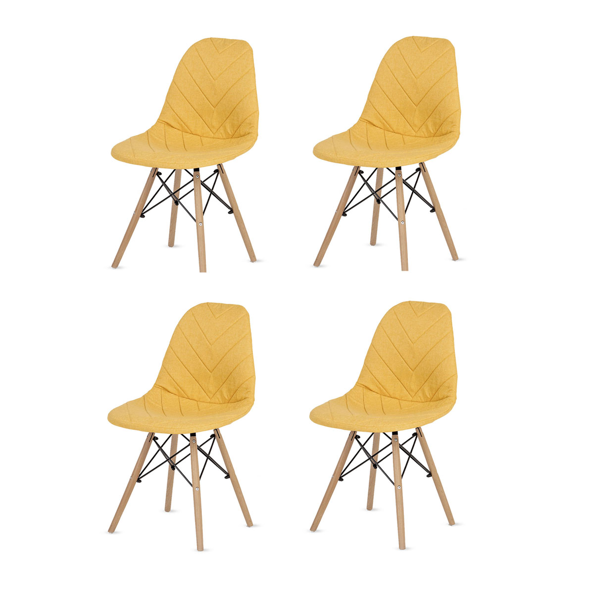 

Стулья LuxAlto в стиле Eames, 4 шт с чехлом рогожка, желтый, 13805, Ch-Eames