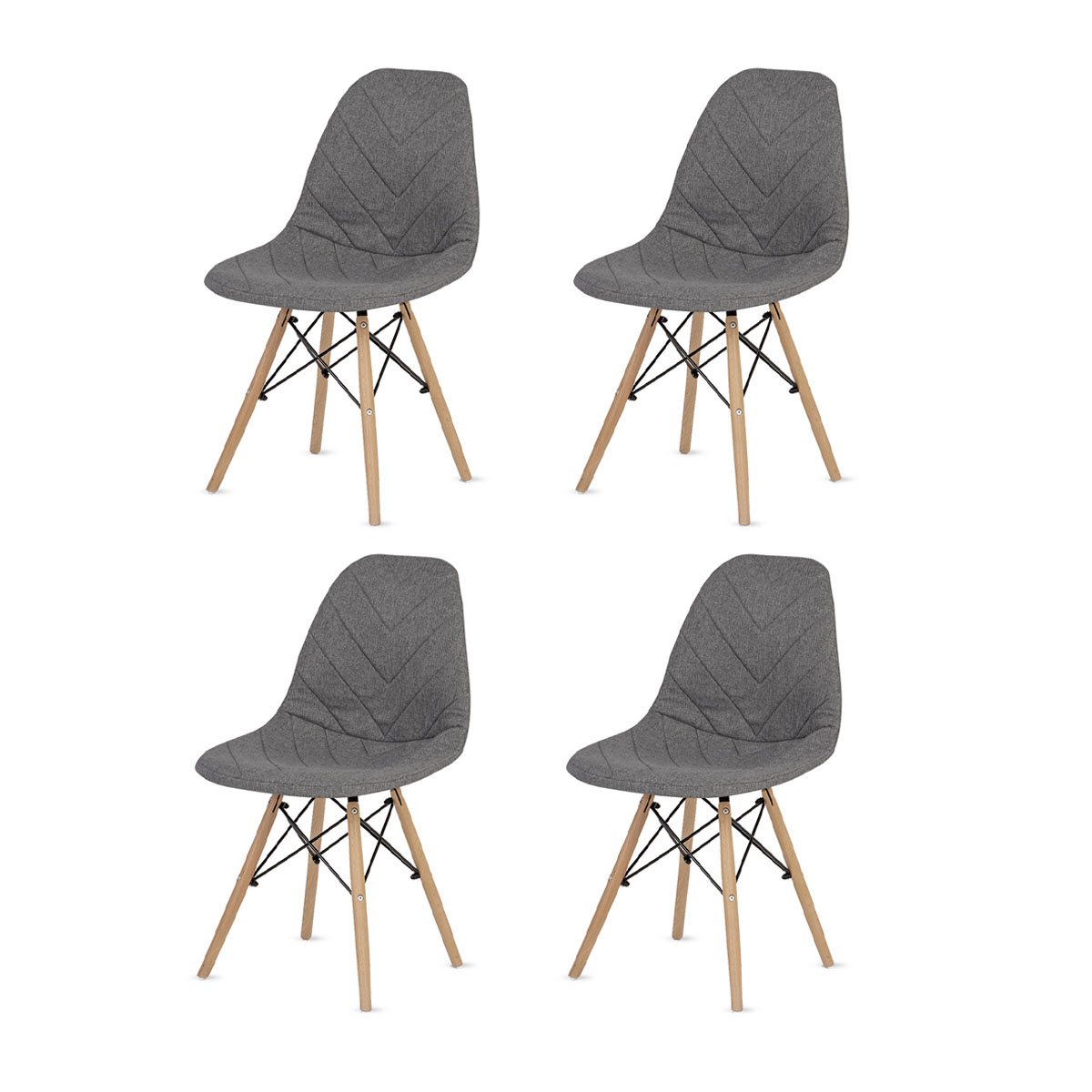 

Стулья LuxAlto в стиле Эймс, 4 шт с чехлами, графитово-серый, 13810, Ch-Eames
