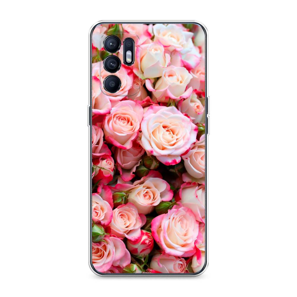 

Чехол для Oppo Reno 6 4G "Много роз", Розовый, 257850-2