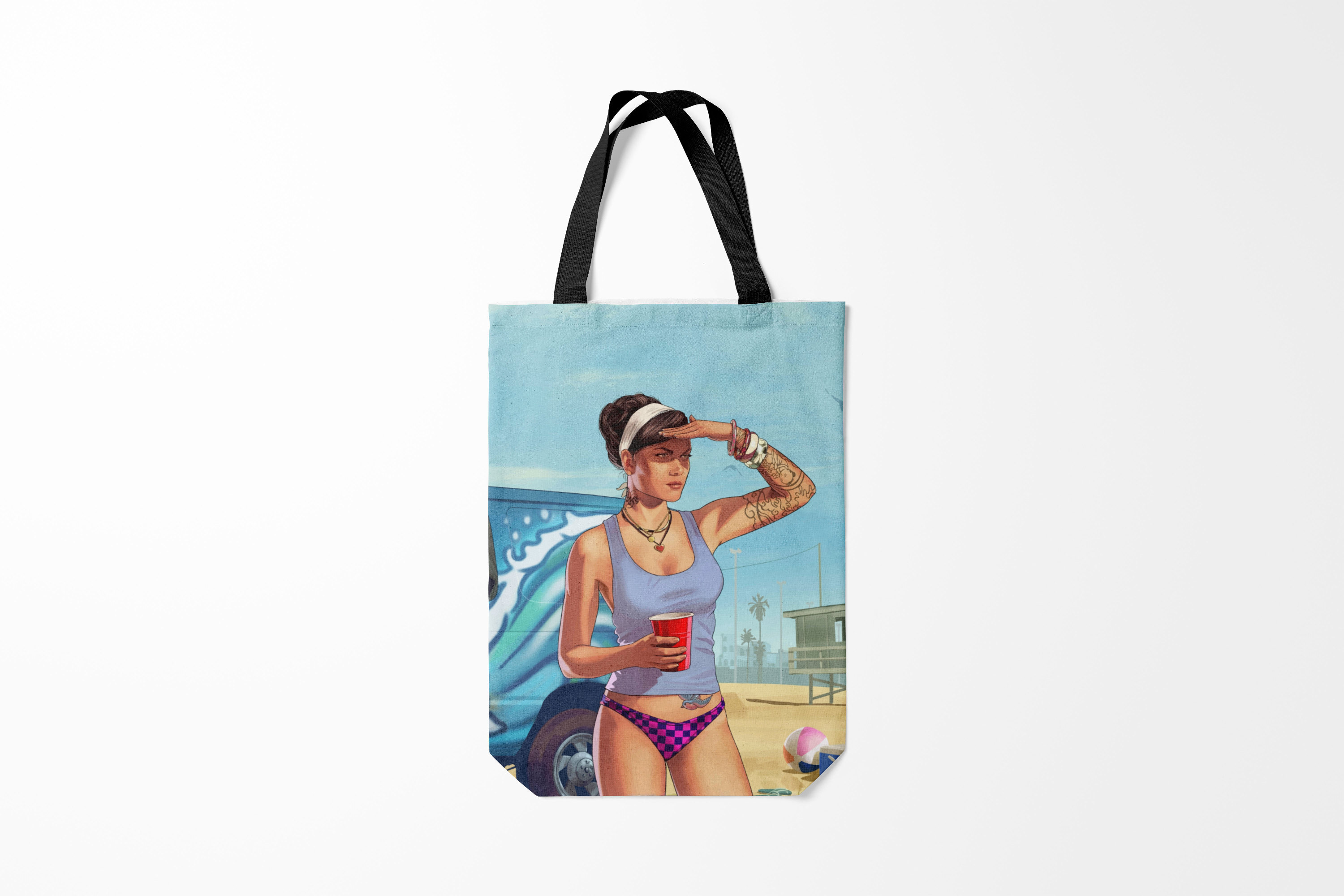 

Сумка шoппер унисекс Burnettie GTA girl with coffee,, GTA girl with coffee