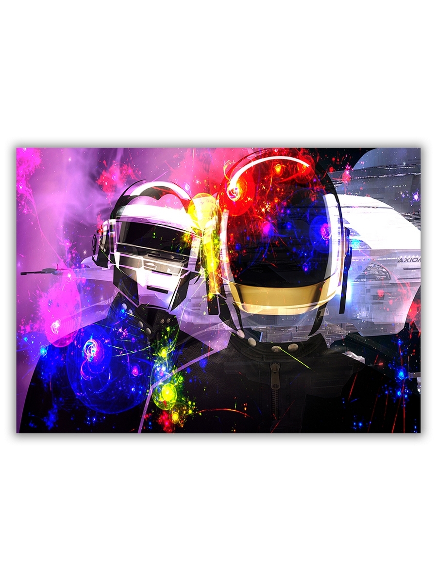 фото Магнит на холодильник drabs большой - a4, daft punk цветные огни