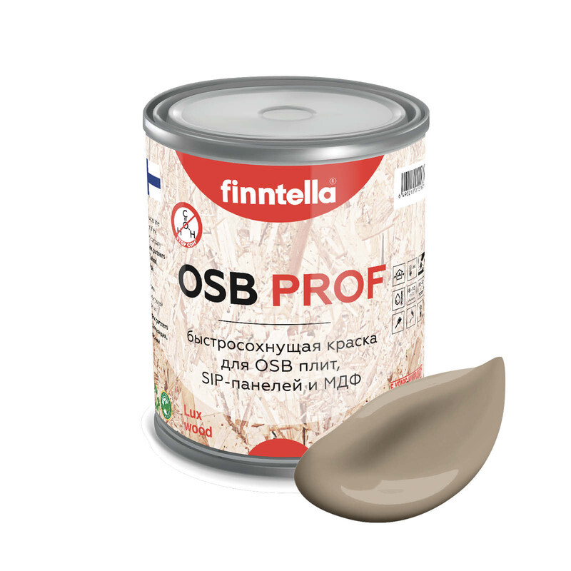 

Краска OSB Prof , PEHMEA Светло-коричневый, 0,9л, OSB PROF специализированная для ОСБ плит. Высокоадгезионная. Самогрунтующая.