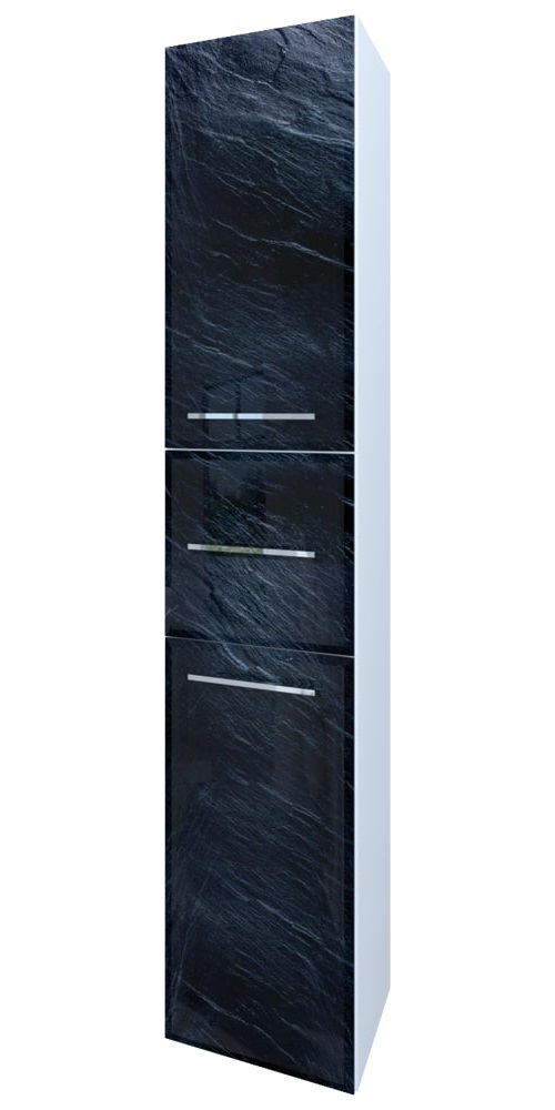 

Шкаф-пенал Marka One Glass Visbaden 30П Black stone R