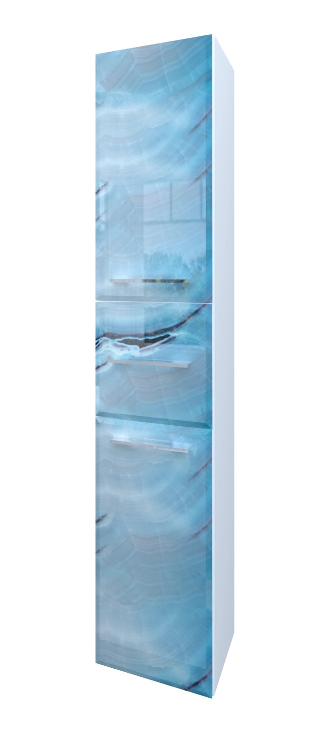 

Шкаф-пенал Marka One Glass Visbaden 30П Blue marble R