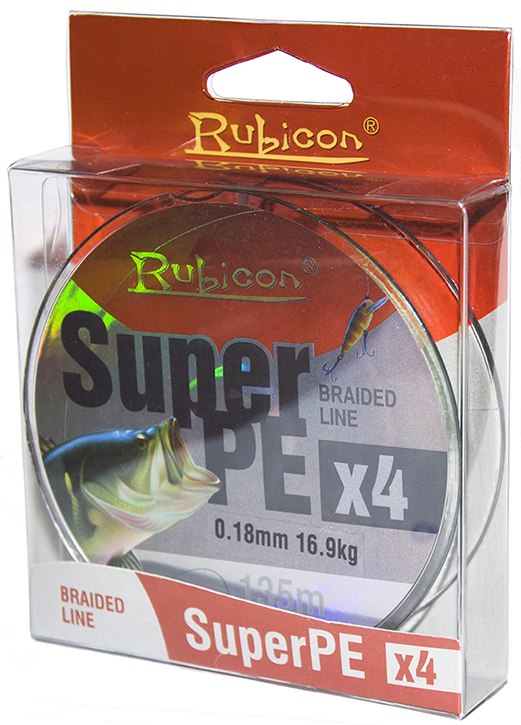 

Леска плетеная RUBICON Super PE 4x 135m gray, d=0,35mm, Серый, Super PE 4x