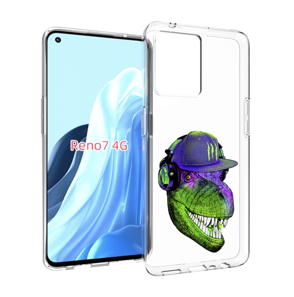 

Чехол MyPads Динозавр в кепке для OPPO RENO 7 4G, Прозрачный, Tocco