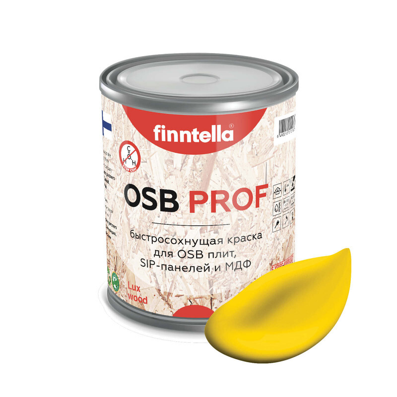

Краска OSB Prof , KELTAINEN жёлтый, 0,9л, Желтый, OSB PROF специализированная для ОСБ плит. Высокоадгезионная. Самогрунтующая.