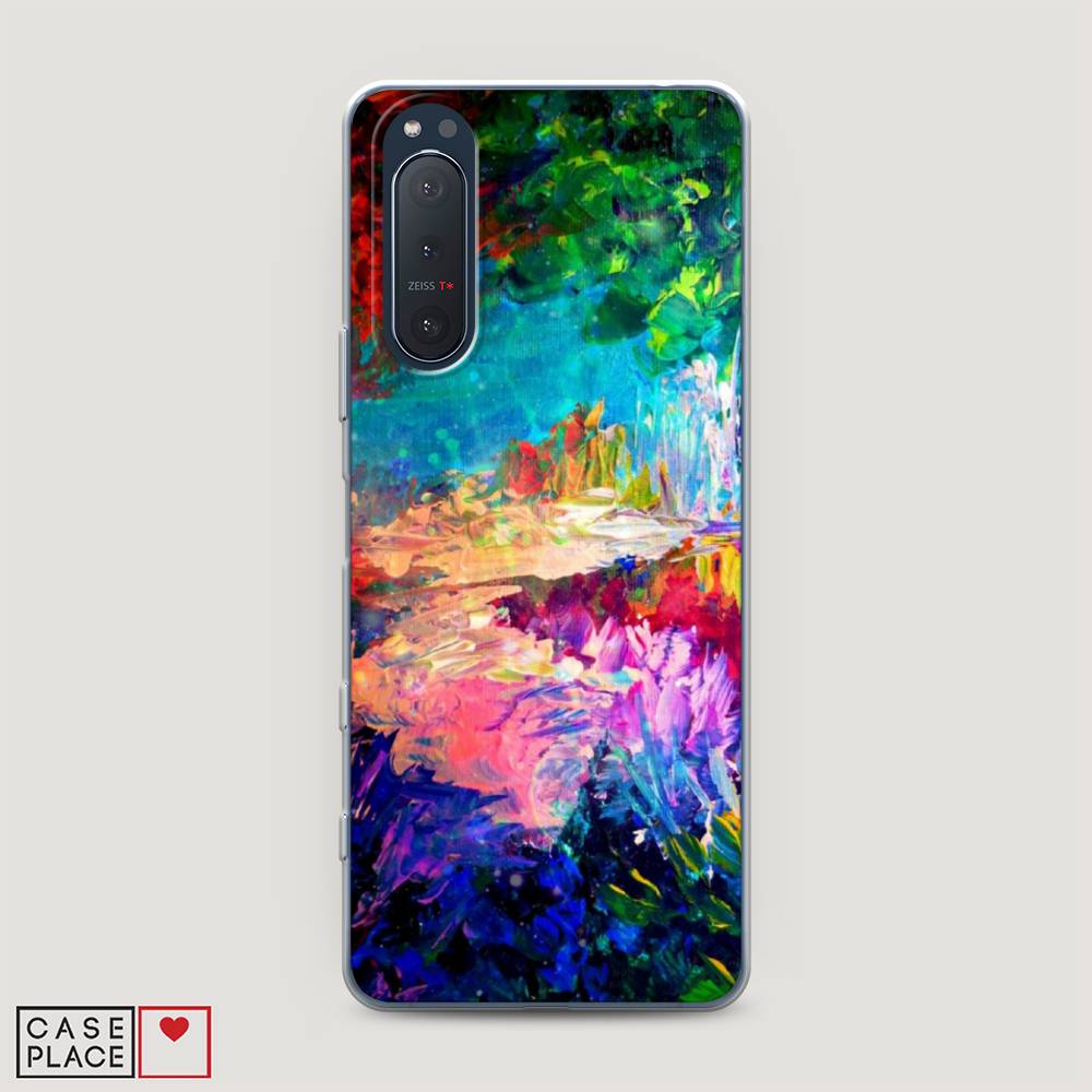 

Чехол на Sony Xperia 5 II "Лес-гуашь", Синий;розовый;зеленый, 54750-4