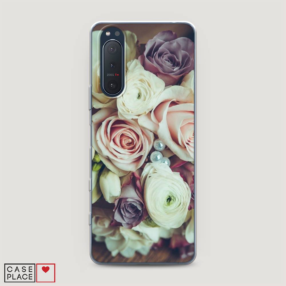 

Чехол на Sony Xperia 5 II "Свадебный букет", Белый;фиолетовый, 54750-2