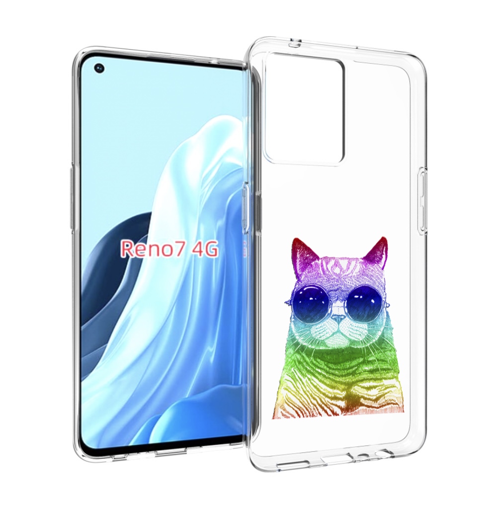 

Чехол MyPads Кот в очках для OPPO RENO 7 4G, Прозрачный, Tocco