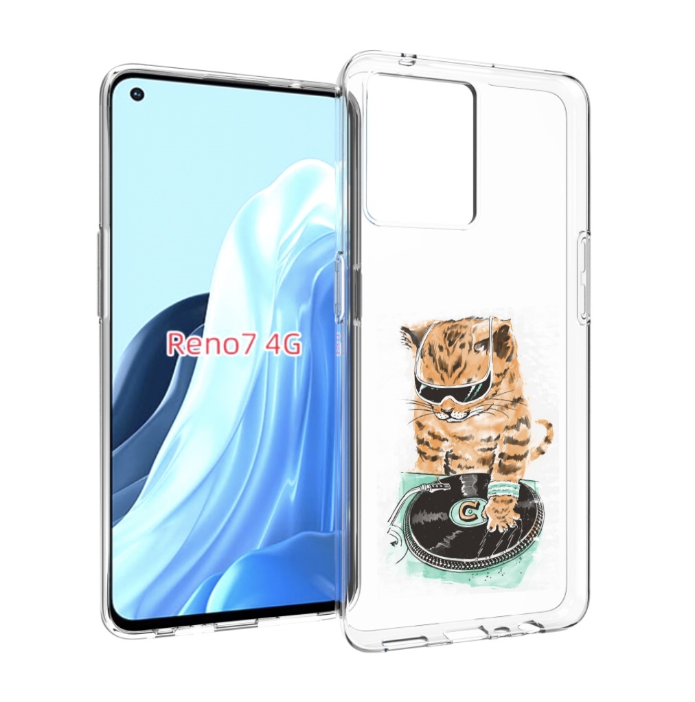 

Чехол MyPads Кот диджей для OPPO RENO 7 4G, Прозрачный, Tocco