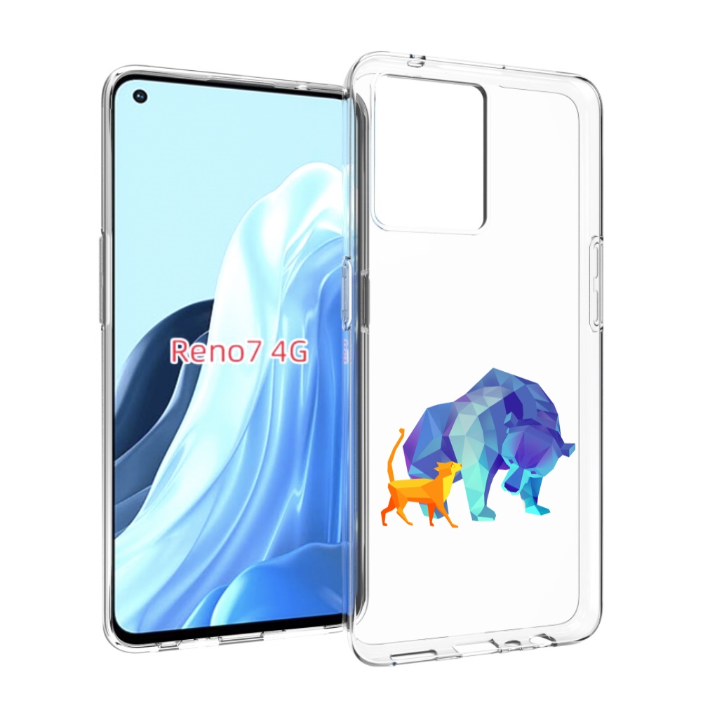 

Чехол MyPads Кот-и-медведь для OPPO RENO 7 4G, Прозрачный, Tocco