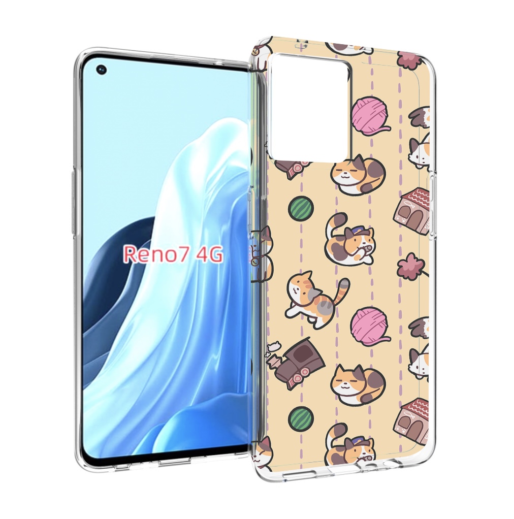 

Чехол MyPads Котики-клубочки для OPPO RENO 7 4G, Прозрачный, Tocco