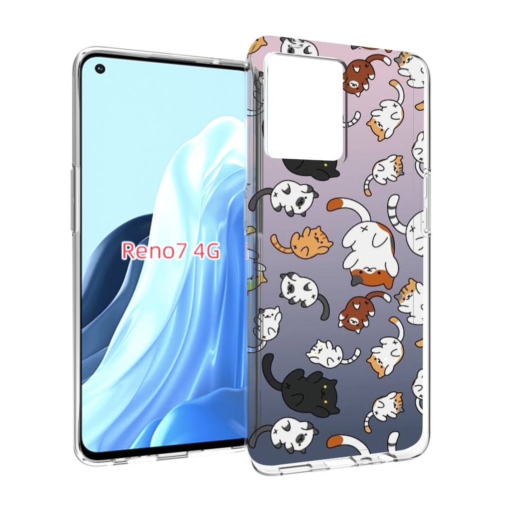 

Чехол MyPads Котики-летают для OPPO RENO 7 4G, Прозрачный, Tocco
