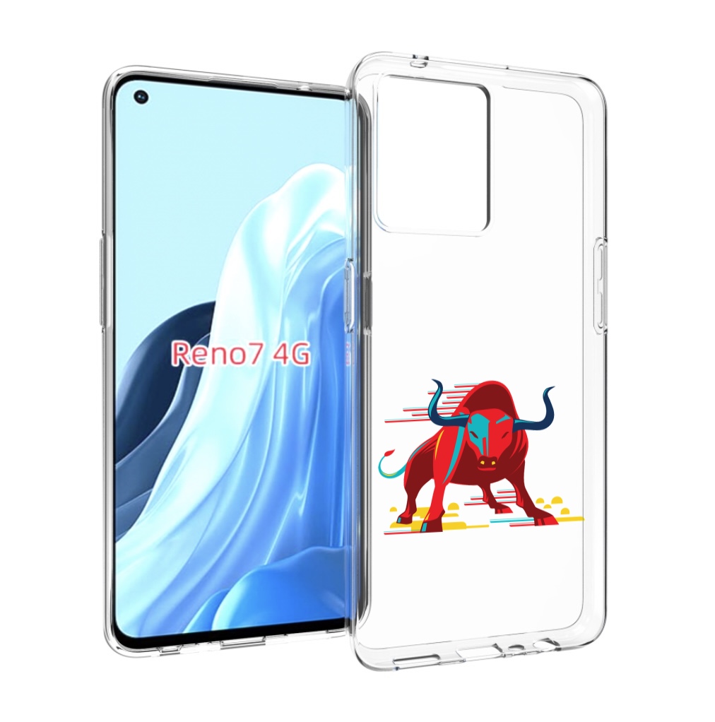 

Чехол MyPads Красный-бык для OPPO RENO 7 4G, Прозрачный, Tocco