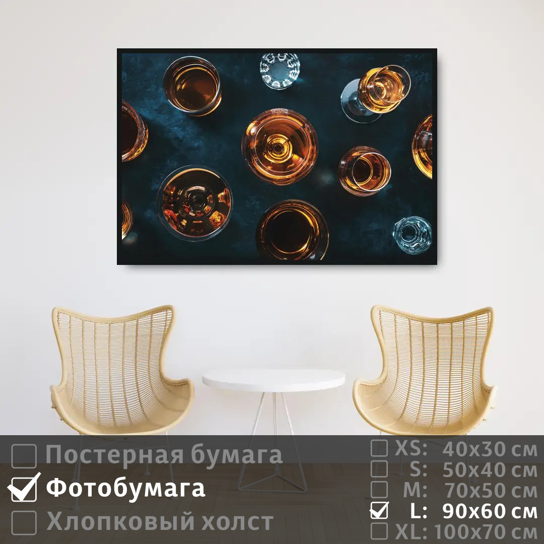 

Постер на фотобумаге ПолиЦентр Коктейли для бара 90х60 см, КоктейлиДляБара