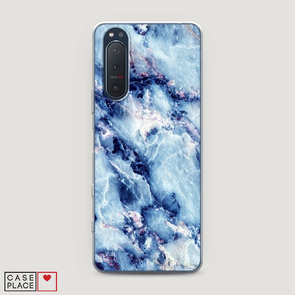 

Чехол на Sony Xperia 5 II "Мрамор с синими прожилками", Синий, 54750-3