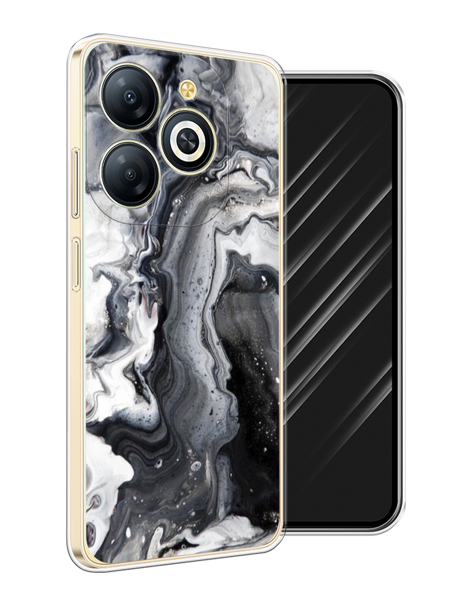 

Чехол Awog на Infinix Smart 8 Plus "Бело-черные сложные полосы", Серый;серебристый;белый, 3105550-1